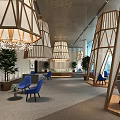 Modern Sales Office Reception Area Negotiation Area 3d model