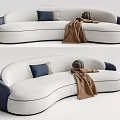 Modern Multiplayer Sofa Curved Sofa 3d model
