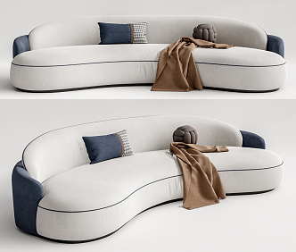 Modern Multiplayer Sofa Curved Sofa 3d model