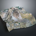 Detailed 3D Topographic Model Showcasing Mountain Ranges And Natural Terrain Features