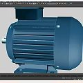 Blue Industrial Electric Motor With Sturdy Enclosure Heat Sink And Stable Base