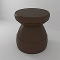 Modern Simple Wooden Side Table With Dark Brown Round Top And Unique Base 3d model
