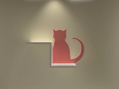 Modern Wall Decoration Animal Cat 3d model