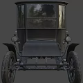 Black Vintage Classic Car With Retro Body Design And Large Wheels