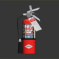Red Fire Extinguisher With Pressure Gauge And Safety Tag For Home Use