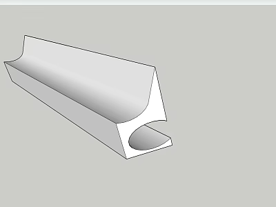 Industrial Equipment with Longitudinal Curved Edge and Internal Groove for Mechanical Manufacturing Structural Component 3d model