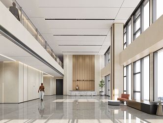 Modern Hall Corporate Lobby 3d model