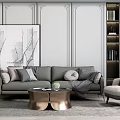Modern sofa coffee table combination 3d model