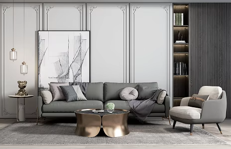 Modern sofa coffee table combination 3d model
