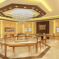 Elegant Luxury Jewelry Store With Glass Front Display Windows Showcasing Exquisite Jewelry Collections
