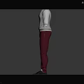 Comfortable Casual Outfit with White Sweater Burgundy Pants and Gray Sneakers