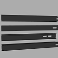 Black Metal Drawer Slides Set of Four Furniture Hardware Smooth Glide