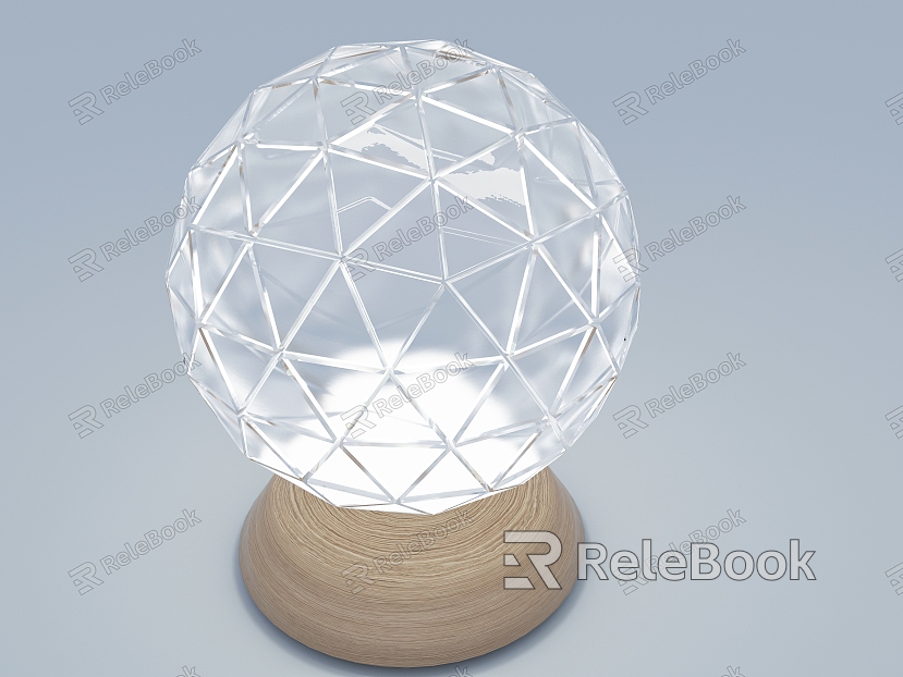 Spherical Pattern Table Lamp 3D Model model