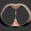 Men's Red And White Checkered Boxer Briefs With Comfortable White Waistband For Casual Wear