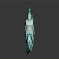 Geometric Turquoise Running Horse Sculpture with Polygonal Design on Dark Background