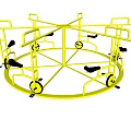 Yellow Circular Rotating Playground Equipment with Multiple Seats for Kids Outdoor Fun