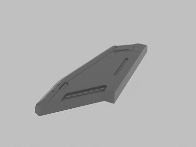 Gray Geometric 3D Model Mechanical Component With Structural Details Flat Surfaces And Grooves 3d model