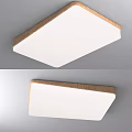 Modern Minimalist Ceiling Light with Wooden Frame and White Panel Design 3d model