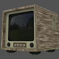 Vintage TV With Wooden Textured Case Classic Screen And Retro Control Knobs 3d model