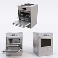 Stainless Steel Kitchen Oven Appliance Featuring Modern Design With Open And Closed Door