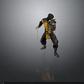 Man In Combat Gear Holding Chain Weapon In Dynamic Action Pose 3d model