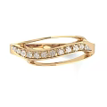Elegant Gold Ring Design With Sparkling Diamonds And Cross Band