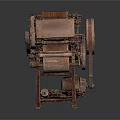 Vintage Rusted Industrial Mechanical Device With Metal Gears And Wheels