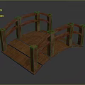 Traditional Wooden Bridge Architecture With Arched Structure And Railed Sides