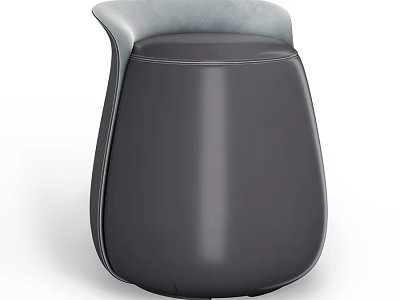 Modern Sofa Stool With Dark Gray Leather Upholstery And Light Gray Backrest 3d model
