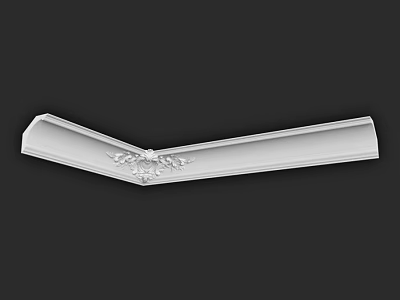 White L Shaped Decorative Component With Ornate Pattern For Interior Decoration 3d model