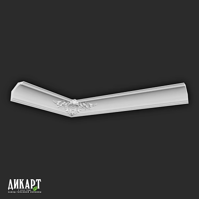 White L Shaped Decorative Component With Ornate Pattern For Interior Decoration 3d model