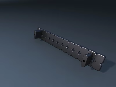 Metal Long Strip Decorative Ornament Set With Multiple Holes And Connectors 3d model