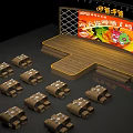 Xia Pu Xia Pu Hotpot Restaurant Interior With Stage And Tables Chairs Setup