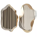 Irregular Shape Modern Wall Mirrors with Gold and Silver Frames for Contemporary Home 3d model