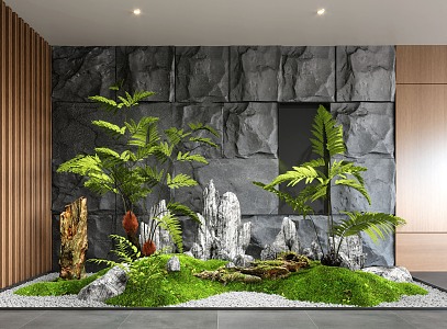 New Chinese Style Indoor Landscape Landscaping Landscape Setches Indoor Landscape Indoor Landscape Bryophytes Plant Pile 3d model