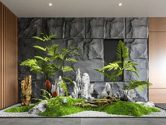 New Chinese Style Indoor Landscape Landscaping Landscape Setches Indoor Landscape Indoor Landscape Bryophytes Plant Pile 3d model