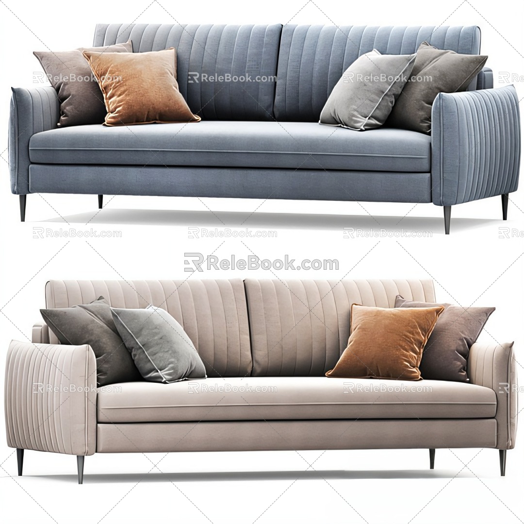 Multi-person Sofa Pillow Pillow 3d model