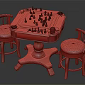 Jane European Chess Table Chess Table Chess Table International Chess Table 3d model