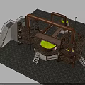 Industrial Building With Large Pipes Circular Yellow Liquid Tanks And Metal Framework