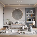 Modern Kids Bedroom Interior With Moon Wall Decor And Toys