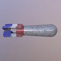 Silver Bomb With Blue Red White Tail Fins And Mock Up Text