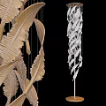 Modern Gold Leaf Design Floor Lamp With Elegant Metal Structure For Living Room