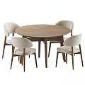 table and chair combination calligaris oleandro hyde westelm 3d model