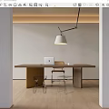 Modern desk and chair combination 3d model
