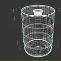 Wooden Barrel Shaped Decorative Ornament With Metal Hoops And Top Hole