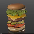 Classic Burger With Soft Bun Fresh Lettuce Melty Cheese Beef Patty Pickles And Tomato
