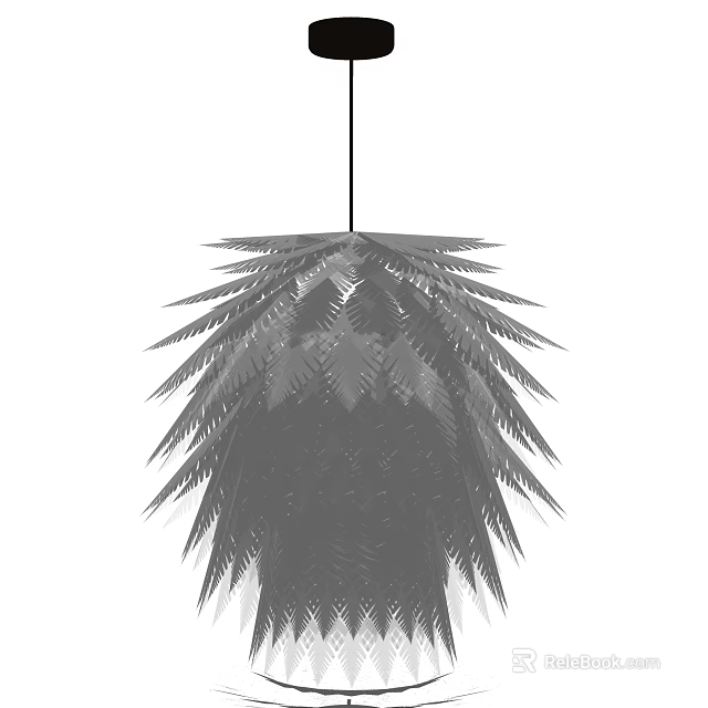 Unique Modern Feather Inspired Chandelier With Layered Sleek Design For Contemporary Interior 3d model 