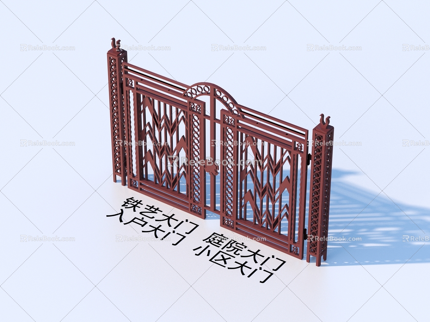 Wrought Iron Gate Courtyard Gate Entrance Gate Community Gate 3d model