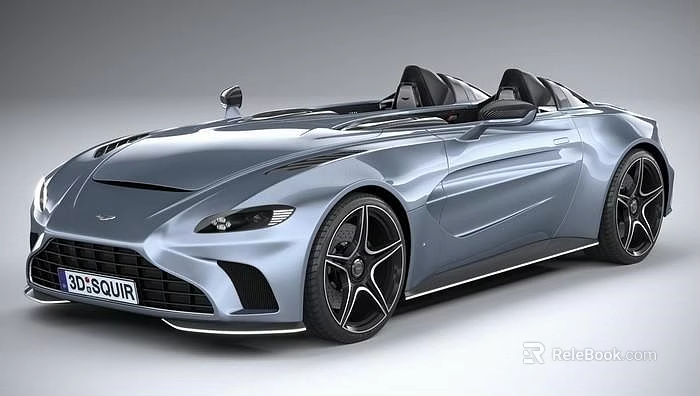 Silver Open Top Convertible Sports Car Featuring Sleek Design And Black Wheels 3d model 