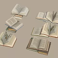 Modern Unfolding Books Book Ornaments 3d model